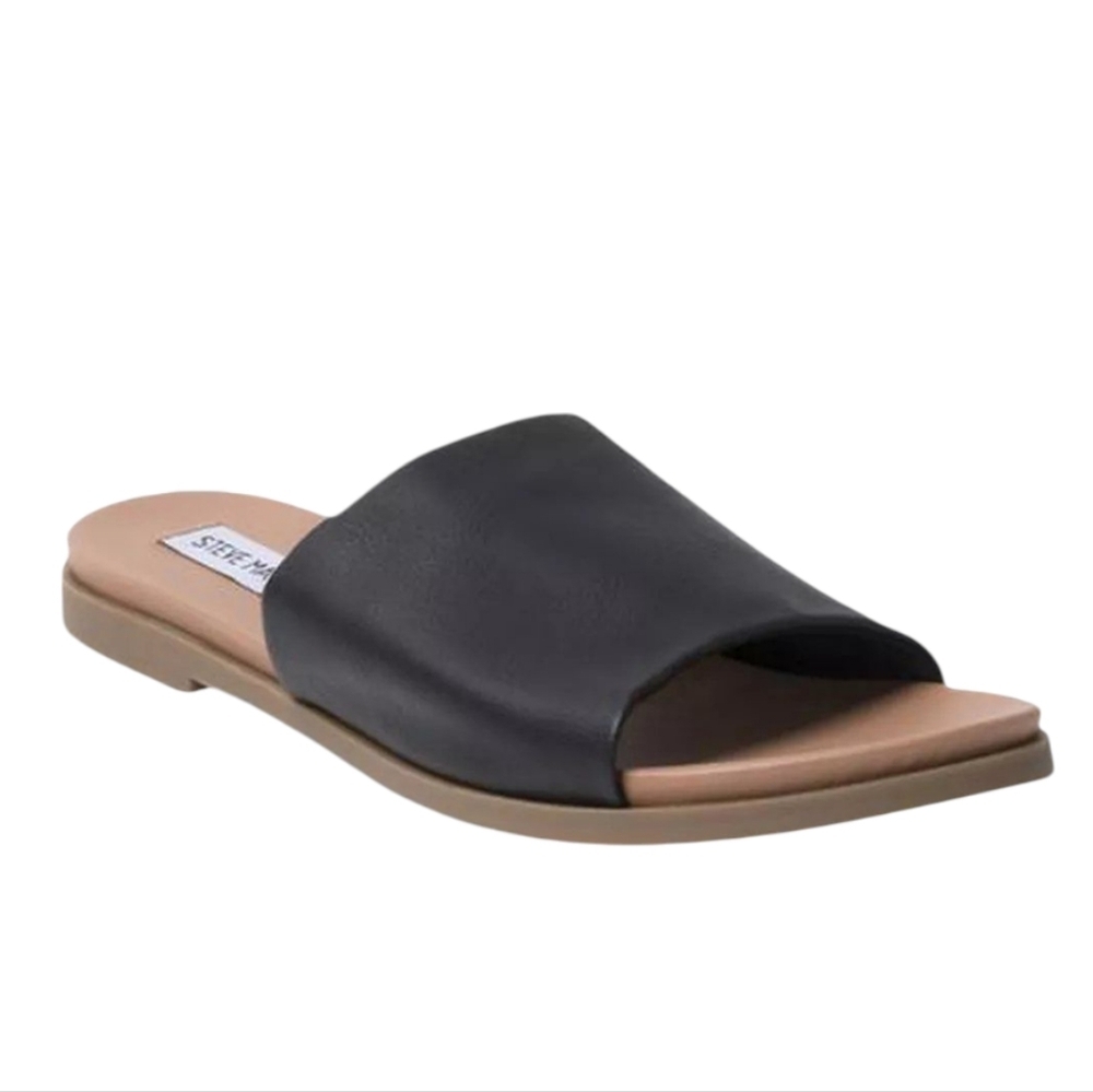 Steve Madden Karrlaa Slides Black Womens 6.5 Y2K Slip On Sandals